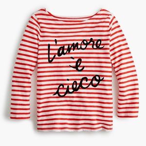J. Crew "L'amore è cieco" Striped Boatneck T-Shirt
